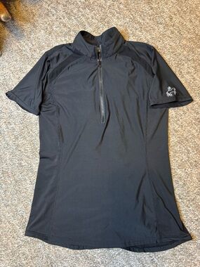 Goode Rider Lux Henley short sleeve quarter-zip equestrian training shirt